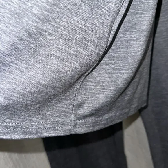 Life is Good L-XL Gray Pink Trim Notch Collar 2 pc Short Sleeve Top Pants PJ Set - Picture 13 of 16